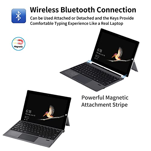 Gracemind 1089A Bluetooth 5.3 Wireless Magnetic Keyboard With Touchpad For Microsoft Surface Pro 4/5/6/7/7+ Portable Tablet Flip Stand Built In Battery Type C Charging Keyboard thumb #2