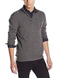 Haggar Men's Solid Stitched-Yoke Quarter-Zip Sweater