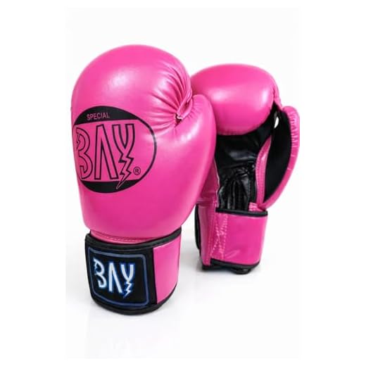 BAY® "Future Boxhandschuhe Box-Handschuhe, rosa pink schwarz, Leder-PU, 10 Unzen UZ OZ