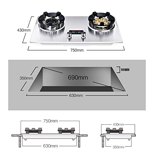 Estufa de gas empotrable 2 puestos 55 cm miniatura 6