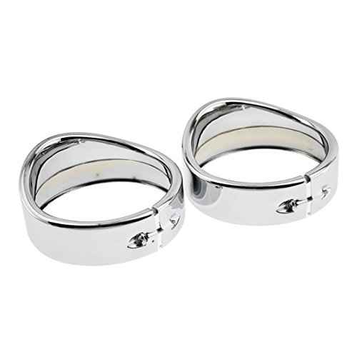 Hdbubalus 7“Headlight Trim Ring 4 1/2" Fog Light Trim Ring Visor Style Decorate Ring Fit For Harley Touring Road King Street Glide Electra Glide Chrome #TOP6