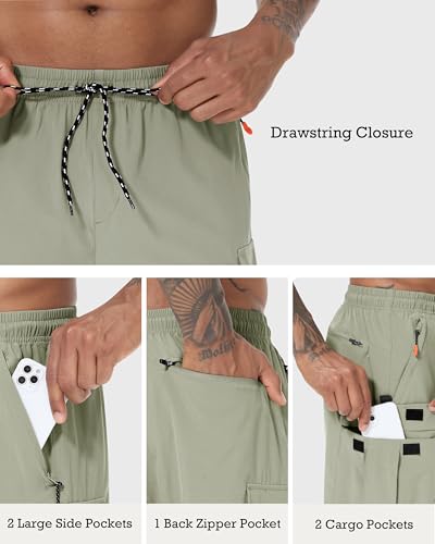 Image of Men's Cargo Shorts Quick Dry Lightweight Stretch Hiking Shorts for Men with 5 Pockets No Lining