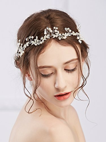 Missgace Bridal Crystal Vintage Headband Wedding Rhinestones Headband Women Beach Wedding Hair Accessories for Women