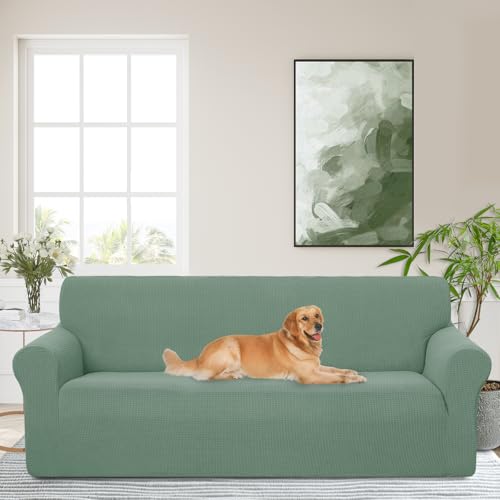 Luxshare Home Stretch Oversized Sofa Couch Cover Washable Slipcover, Green