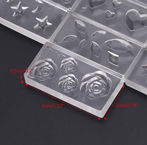 Molde Acrílico para Uñas, 10 Piezas DIY Silicona miniatura 3