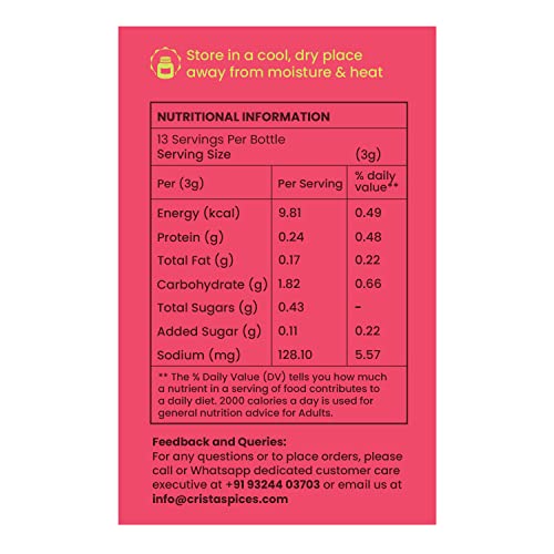 Image of CRISTA International Seasonings Combo Pack - 6 | Cajun Seasoning x 1, 45 gms | Chilli Lime Seasoning, 50 gms | Peri Peri Mix x 1, 45 gms | Zero added Colours, Additives & Preservatives | Pack of 3