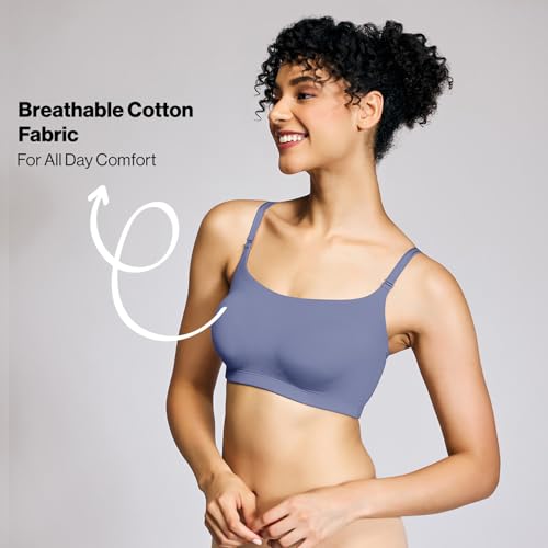Image of NYKD (NYB165 Cotton Non Padded & Non Wired Full Coverage Slip On T-Shirt Bra for Women | Easy Breezy Soft Fabric with Hidden Shaper Sling for No Side Bulge & Detachable Strap