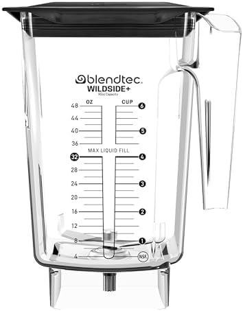Blendtec 90 oz WildSide Jar, Commercial Grade - Five-Sided Replacement Blender Jar - Compatible with Blendtec Blenders - 36 oz Blending Capacity - Clear