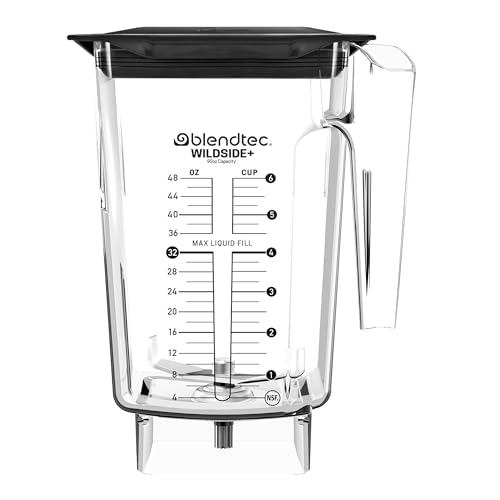 Blendtec 90 oz WildSide Jar, Commercial Grade - Five-Sided Replacement Blender Jar - Compatible with Blendtec Blenders - 36 oz Blending Capacity - Clear
