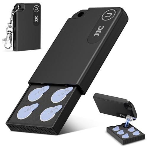 Portable Size 675 LR44 Battery Case Holder Storage Pop-up Design Hearing Aid Batteries Case for 6x P675 AG13 ZA675 PR44 P675 675P A675P 675CI ZeniPower Cochlear Implant Batteries Holder No Batteries