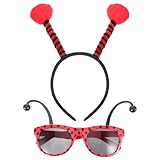 ROMISBABA Diadema Orejas De Mariquita Para Niños, Tamaño Único, Diadema De Fiesta De Cospley, Accesorio De Peluche Para Disfraz Carnaval y Fiestas Infantiles, Pack De 2 Piezas