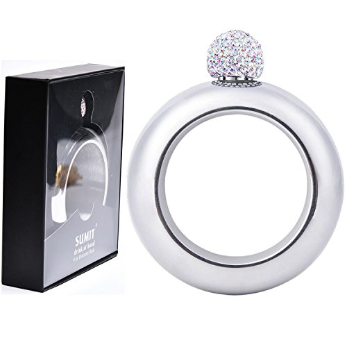 Bracelet Bangle Flask Handmade Creative 304 Stainless Steel Wine Flask Gift for Women Girls Men Party Flask Hidden Liquor Flask Bracelet, 4oz