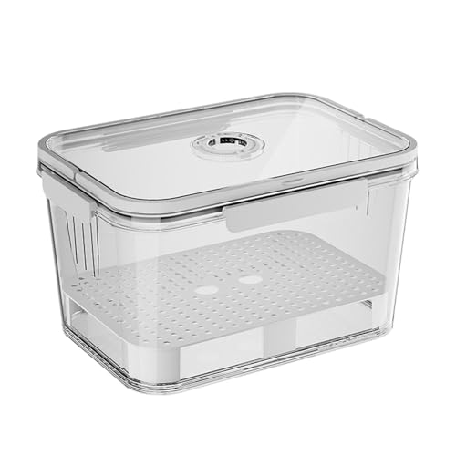 Aufquwk Récipient à Fruits pour Réfrigérateur,Récipients de Stockage de Fruits pour Réfrigérateur, Contenants de conservation des aliments avec couvercles et poignée, Boîte à déjeuner Portable avec