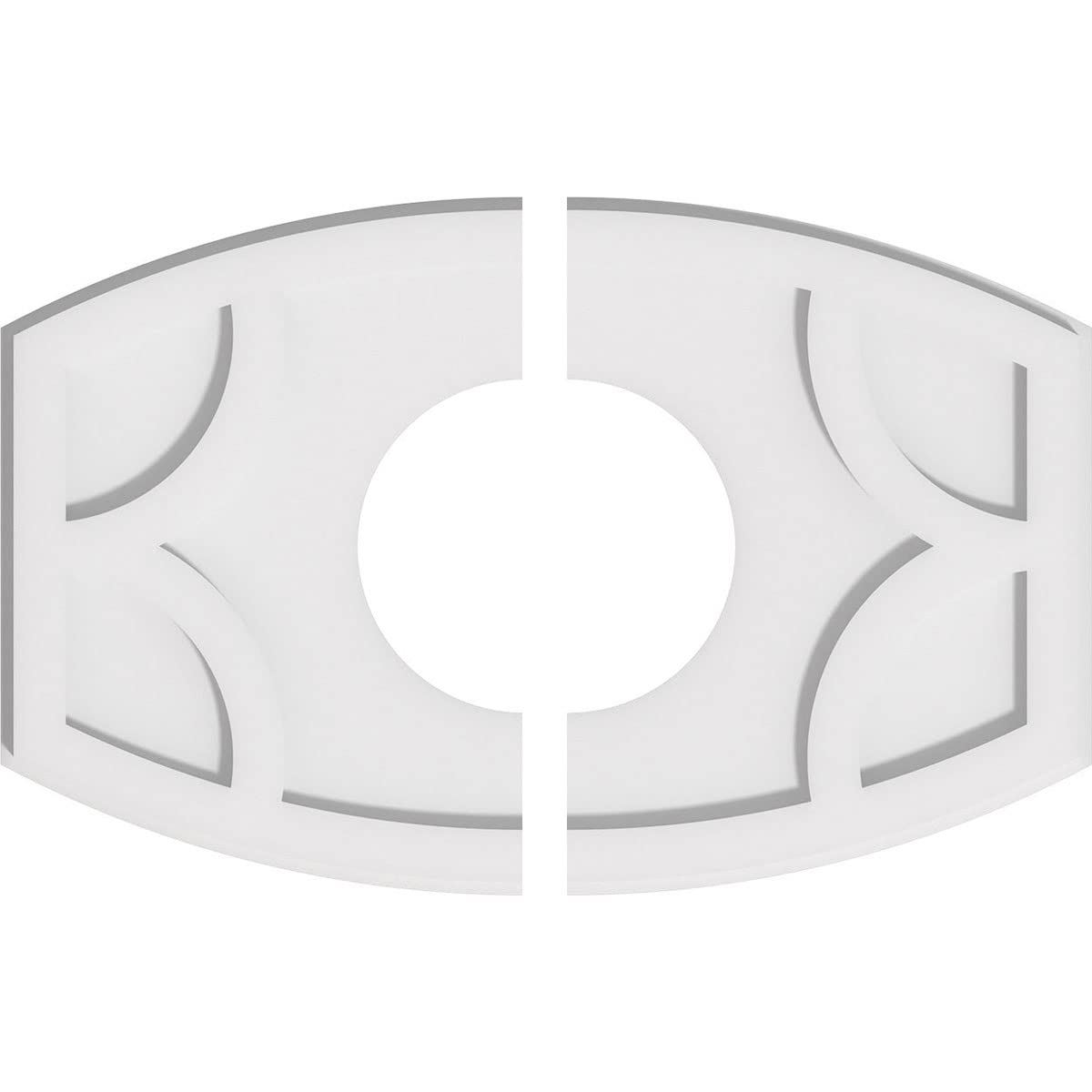 Médaillon de plafond en 2 pièces Kailey pour installation simple sans démontage