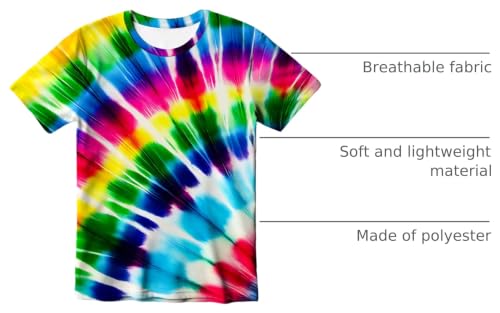 Image of Kids Tie Dye T-Shirt, Children Tie Dye Short Sleeve Tee Shirt for Kids