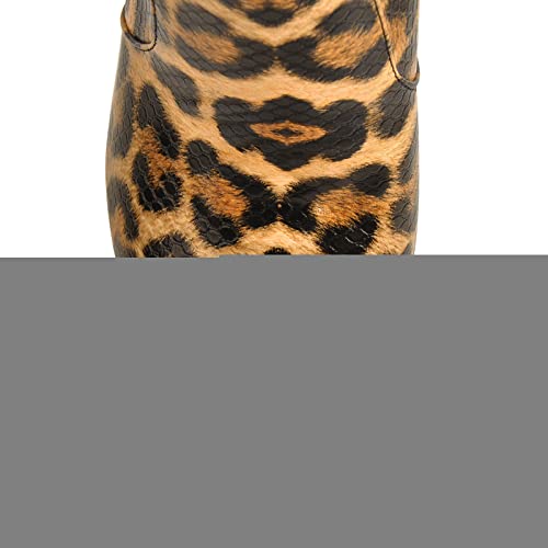 richealnini Women's Low Platform Block High Heel Mid Calf Boots with Zipper2