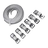 Jotekonoby Verstellbare Schlauchschellen, 3 m, Schneckenantrieb, Edelstahl, 304, große Klemme, Kit...