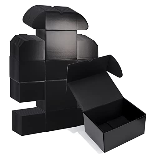Image of ZBEIVAN 8x6x4 Black Small Shipping Boxes, 20 Packs Corrugated Cardboard Mailer Boxes for Packaging Small Business Mailing Gifts Wrap Boxes with Lids