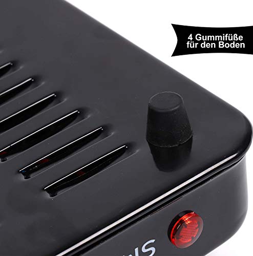 Turbo Power 1000 Watt elektrischer Kohleanzünder Blitzschnell, Kohlen Ofen, Kohle Anzünder mit Kohlegitter, Hotplate mit Edelstahl Heizspirale Stainless Steel | 5-Stufig mit Überhitzungsschutz