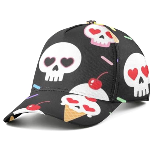 Gorra de béisbol sin presión en la cabeza con correa negra regulable