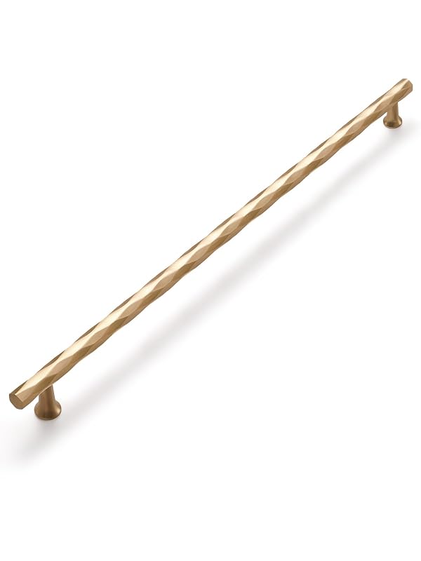 JIASENBAO Champagne Bronze Cabinet Pulls 12.6" Hole Center 5 Pack Hammered Cabinet Handles Decorative Kitchen Drawer Dresser Cupboard Bathroom Vanity Cabinet Hardware Rhombus by JIASENBAO - Used condition - US$49.49