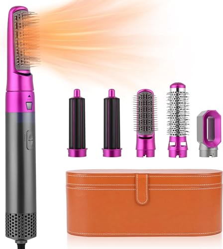 Estilizador de Aaire, Weinsamkeit Secador de Pelo para Mujeres, Rizador Automático, Cepillo Alisador, Cepillo para el Cabello con Varios Accesorios, Rosa