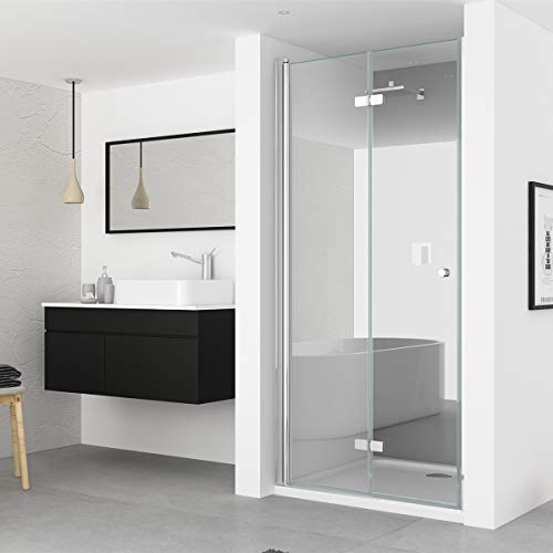 IMPTS 80cm Falttür Duschtür Duschkabine Nische Rahmenlos Duschwand...