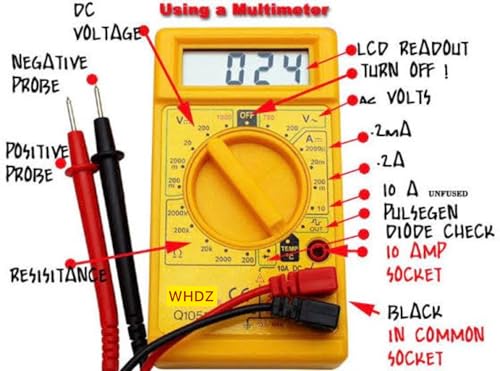 Image of Pioneer-X WHDZ Digital Multimeter, LCD Display, AC /DC Voltage Current Measurement (WHDZ-DT830D)