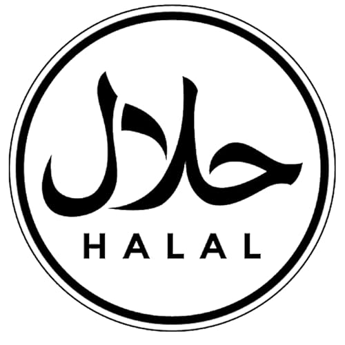 Doodilwild Halal Sign Label Decal 8" Sticker for Glass Doors, Shops Restaurants.Waterproof Easy to Apply Peel and stick