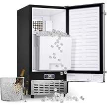 Coolake Under Counter Ice Maker Machine 120 Lbs/Day with 30 Lbs Ice Storage, 15 Built-in Freestanding Ice Maker, Self Cleaning, Gravity Drainage, Undercounter Ice Machine for Home Bar Kitchen Office