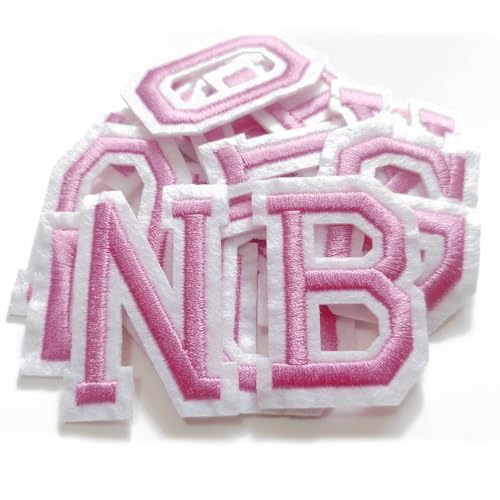 Iron on Letter Patches 52 Pieces,bfuee Pink Letter Patches Alphabet Embroidered Patch A-Z,for Hats Shirts Jeans Bags Pink