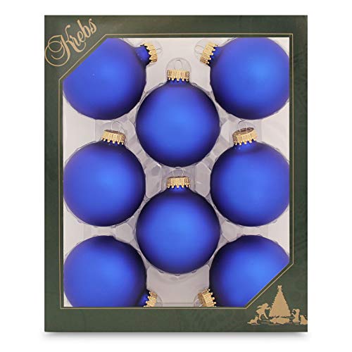 Krebs Glas Lauscha Royal Velvet 7cm Balls with Gold Crown Caps