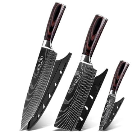 3pcs Chef's Knife Set Hight Carbon Stainless Steel Kitchen Knife Set with Sheath