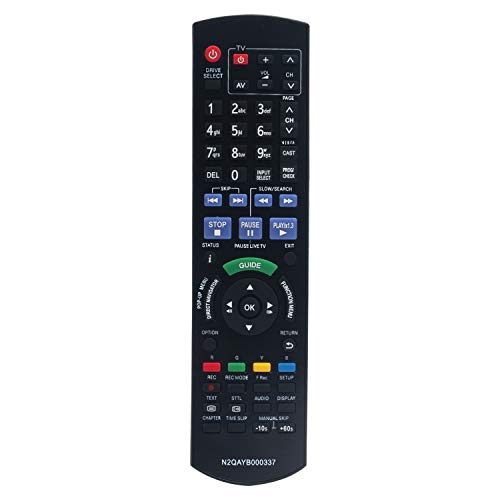 VINABTY N2QAYB000337 Replacement Remote Control fit for Panasonic Blu Ray DVD Recorders DMR-BS750 DMR-BS850 DMR-BS850EB DMR-BS750EB DMR-BS750EBK DMRBS750EB DMRBS850EB