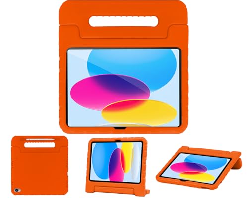 iPad 11世代 ケース iPad 10世代 2025 11インチ 2022 10.9インチ 子ども用 キッズ 耐衝撃 軽量 スタンド機能 EVA ペン収納 ペンホルダー ハンドル付き 保護 カバー (オレンジ)