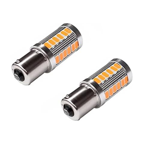 2x BAU15S PY21W Amber Yellow 33 SMD LED 5630 Bulbs Turn Signal Lights Reverse Signal Bulb 12V Cover