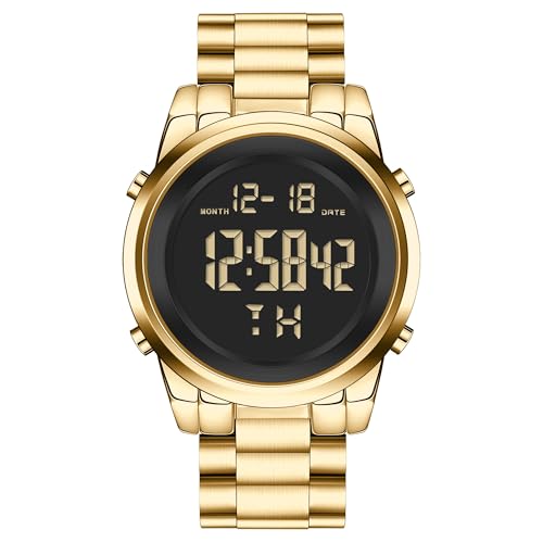 Image of Black Waterproof Digital Wrist Watches for Men Sports Mens Watch | Black Silver Waterproof Sports Wrist Watches for Men Digital Tactical Mens Watches Military