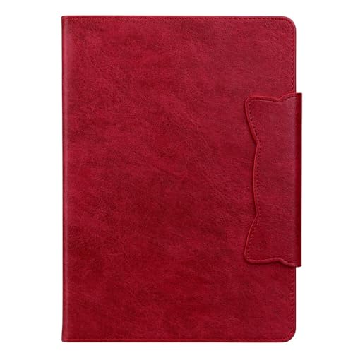 Étui iPad Pro 11 M5 2025 rouge en cuir portefeuille de protection