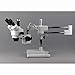 AmScope SM-4TP Professional Trinocular Stereo Zoom Microscope with Simultaneous Focus Control, WH10x Eyepieces, 7X-45X Magnification, 0.7X-4.5X Zoom Objective, Ambient Lighting, Double-Arm Boom Stand