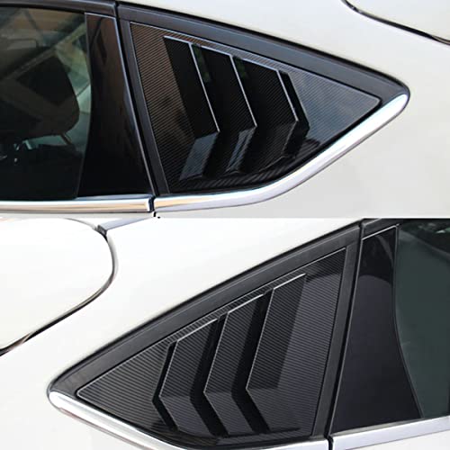 Microck Rear Side Window Louvers Racing Style Triangular Window Glass Blinds For Ford Focus St Rs Mk3 Hatchback 2012 2013 2014 2015 2016 2017 2018, Carbon Fiber, 2Pcs #TOP2