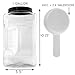 Cornucopia Brands Square Gallon Size Clear Plastic Canisters (2-Pack); 4-Quart Jar Grip Containers w/ Plastic Scoops; BPA-Free