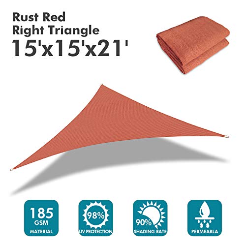 Image of KANAGAWA 15'x15'x21' Sun Shade Sail Rust Red Curved Triangle