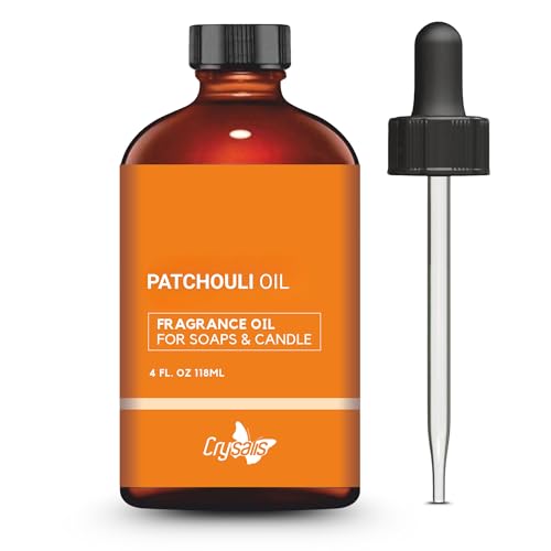 Crysalis Patchouli Fragrance Oil for Candle Making, Soap Making, Wax Melts, Diffusers & DIY Crafts – Long-Lasting Scent – 4 oz / 118 ml