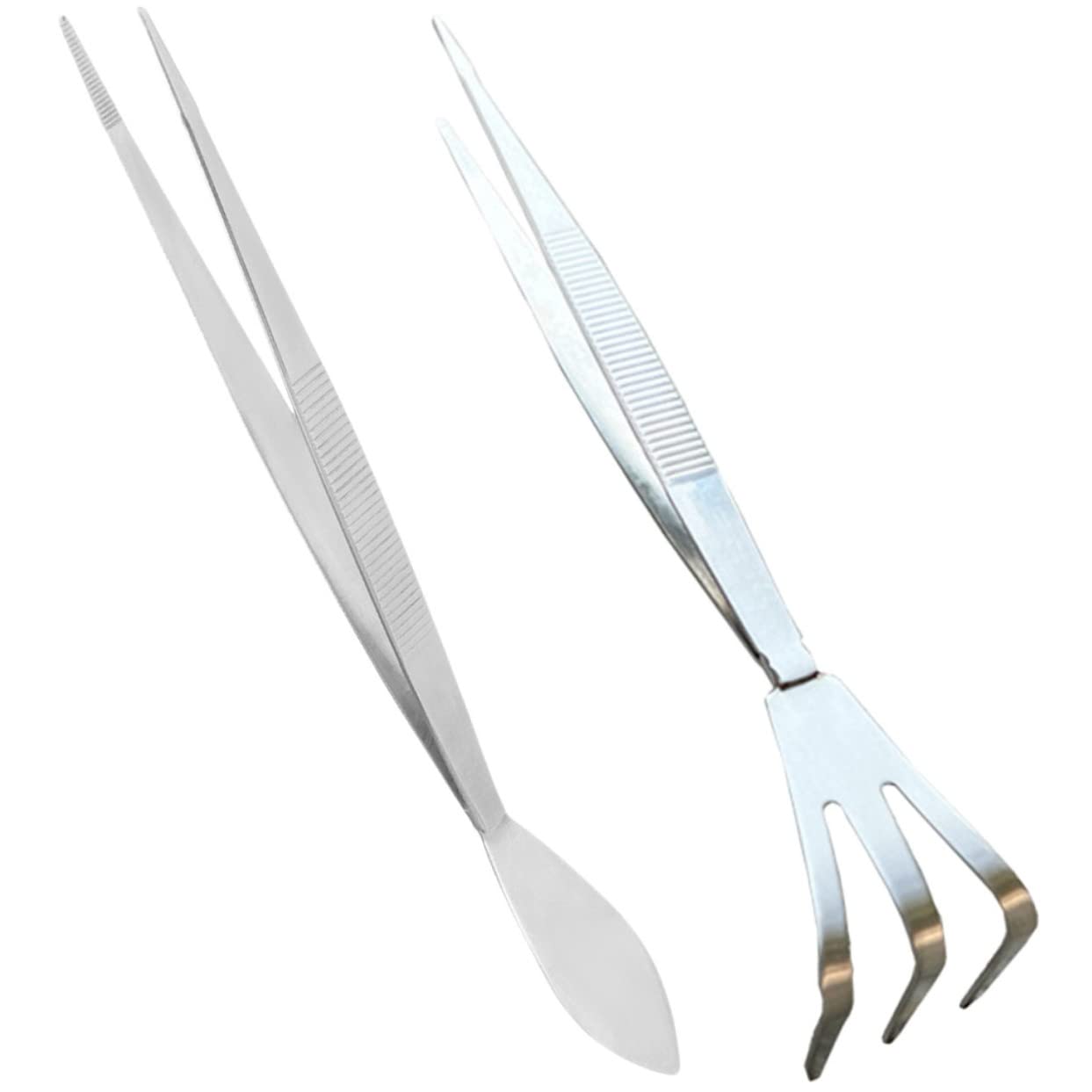 TOYANDONA 3 Set Strumento Per Bonsai Pinzetta Albero Bonsai Pinzette Per Piante Forniture Per Bonsai Spatola Pinzette A Rastrello Pinzette Per Terrario Acciaio Inossidabile Argento 2 Pezzi*3