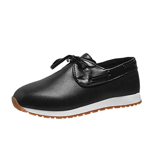 Tacón alto talón redondo puntera chunky tacón de bloque Zapatos de mujer Cuero sólido confort redondo dedo del pie zapatos deportivos moda casual, Negro , 37 EU Cover