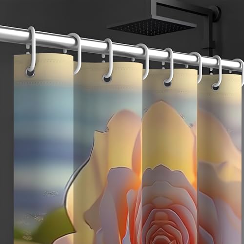Rideau de douche imperméable anti-adhérence avec ourlet inférieur lesté