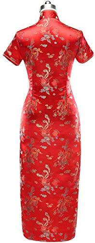 7Fairy Women's VTG Red Long Chinese Wedding Evening Dress Cheongsam - Image 3