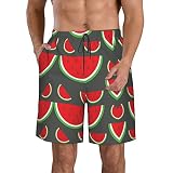 KWQDOZF Red Watermelon - Bañador para Hombre, Estilo Vintage, con Bandera Irlandesa Envejecida, para Playa, bañador, Pantalones Cortos con Banda elástica en la Cintura