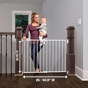 Regalo 2-in-1 Extra Wide Stairway and Hallway Walk ThroughBaby Safety Gate, Hardware Mounting, White 24"x40.5"x28.5"(Pack of 1) Regalo 2-in-1 Extra Wide Stairway and Hallway Walk ThroughBaby Safety Gate, Hardware Mounting, White 24″x40.5″x28.5″(Pack of 1)