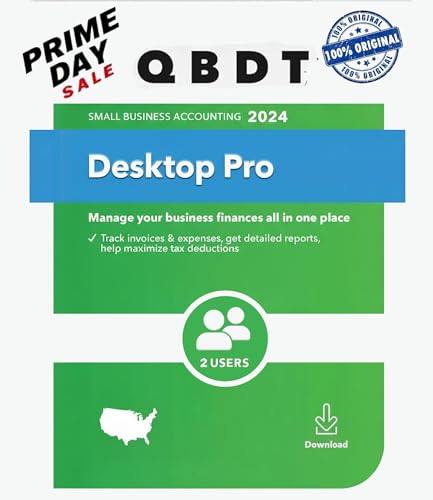QBDT Desktop Pro 2024 for Windows/PC | 2 users | NO DVD | Lifetime License | Delivered via Amazon Message (Within 1-12hrs) | Only PC